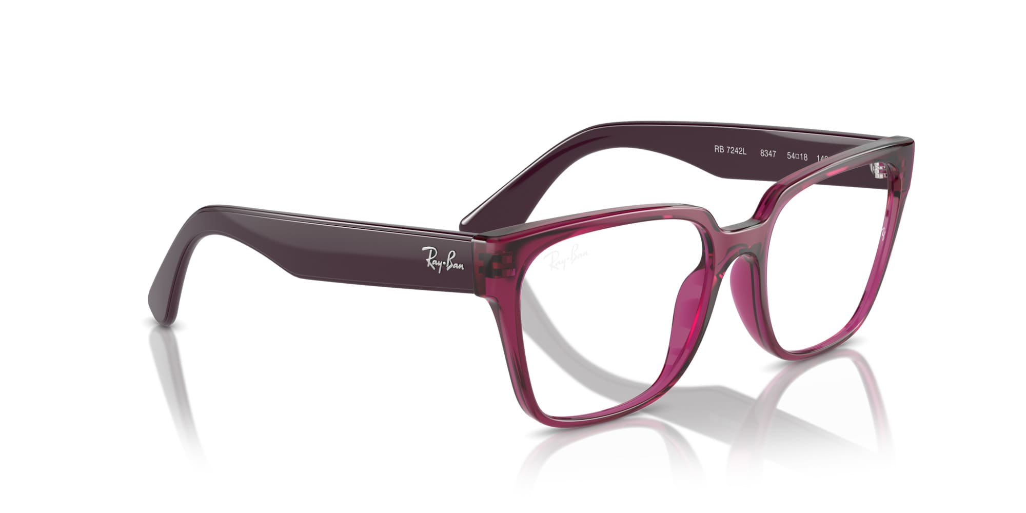 RAY-BAN RX7242L 8347-S54 (Borgoña Traslúcido)