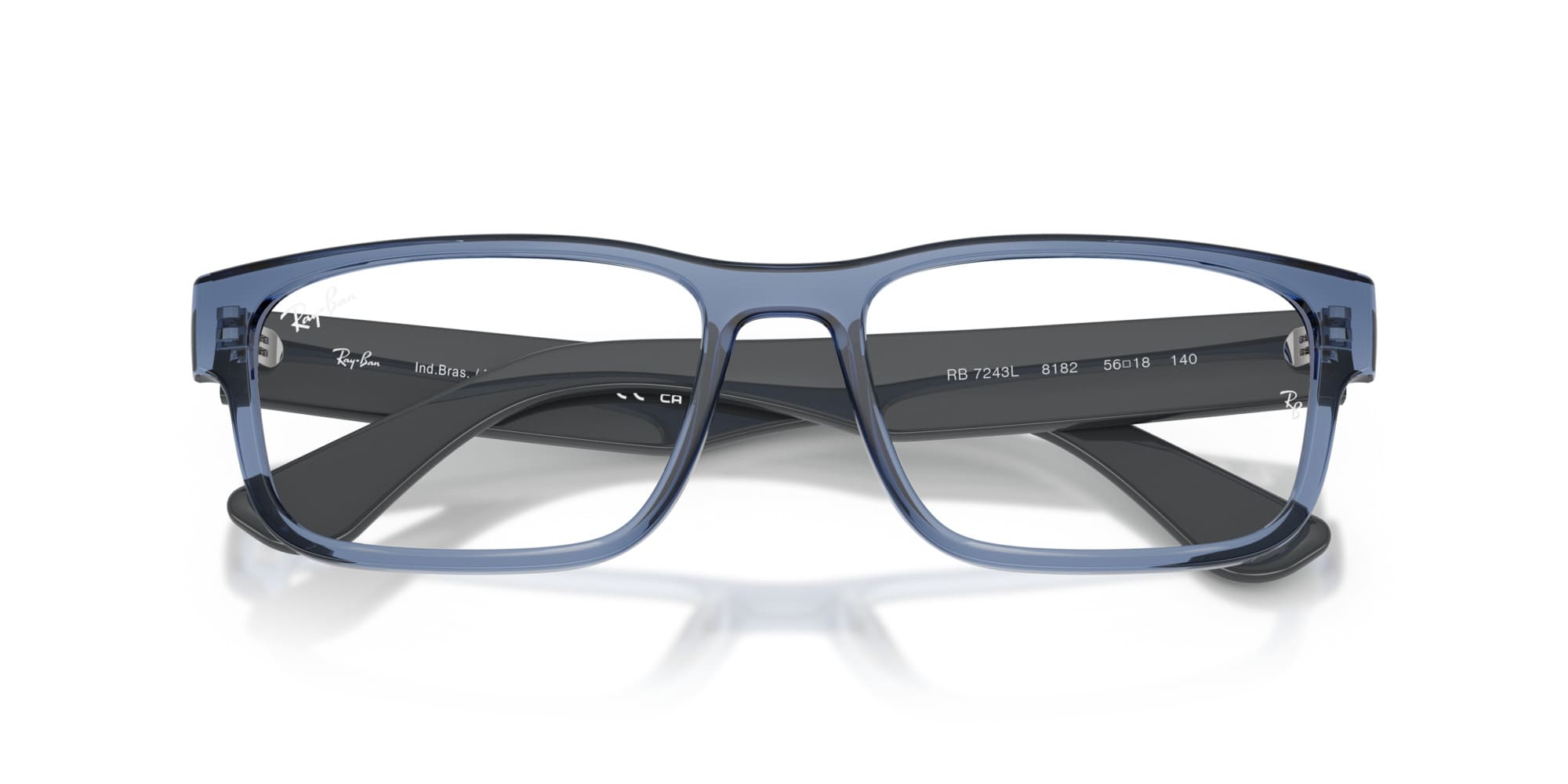 RAY-BAN RX7243L 8182-S56 (Azul transparente mate y brillante)