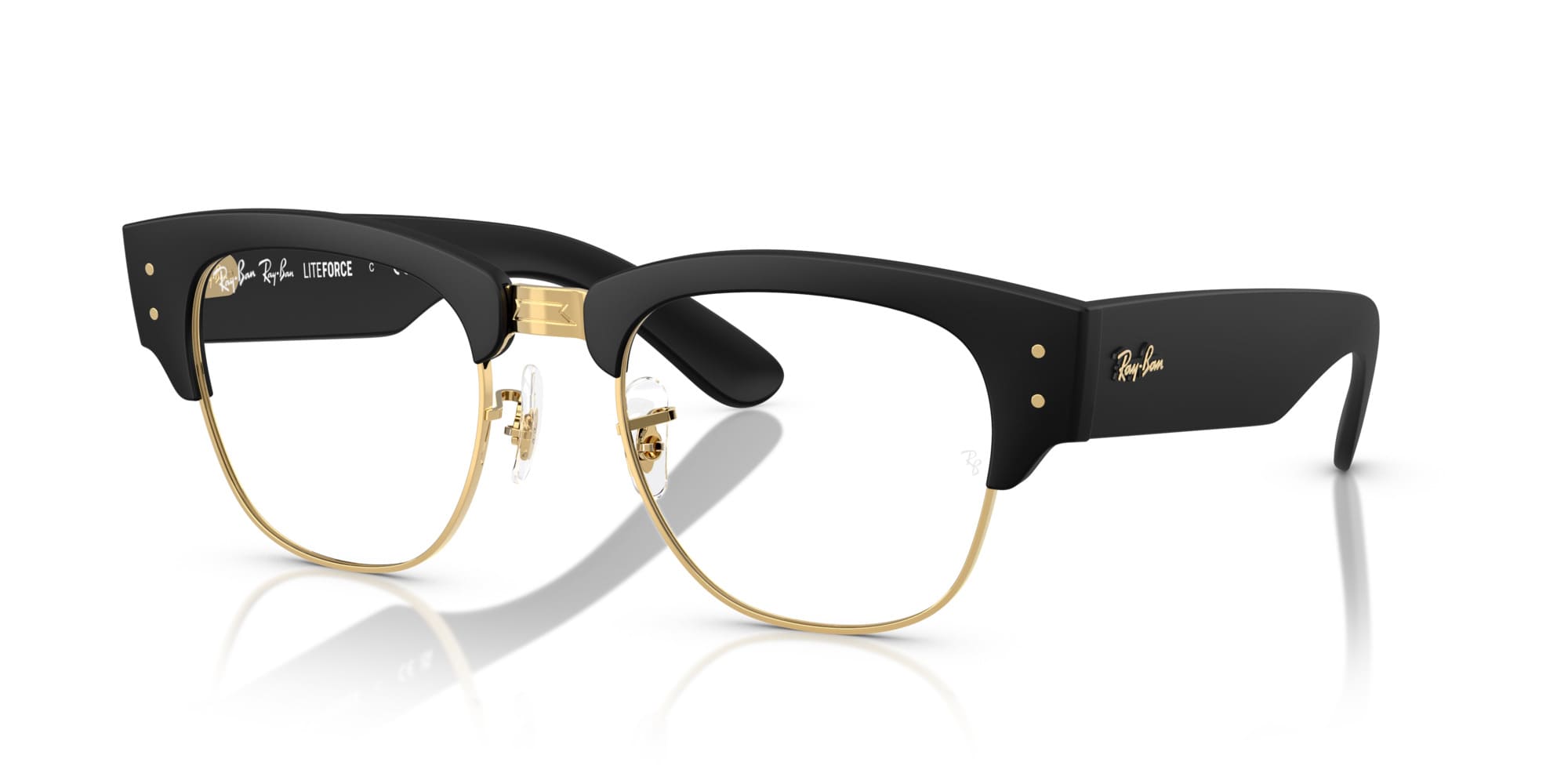RAY-BAN Clubmaster RX7316V 5204-S52 (Negro arena sobre dorado)
