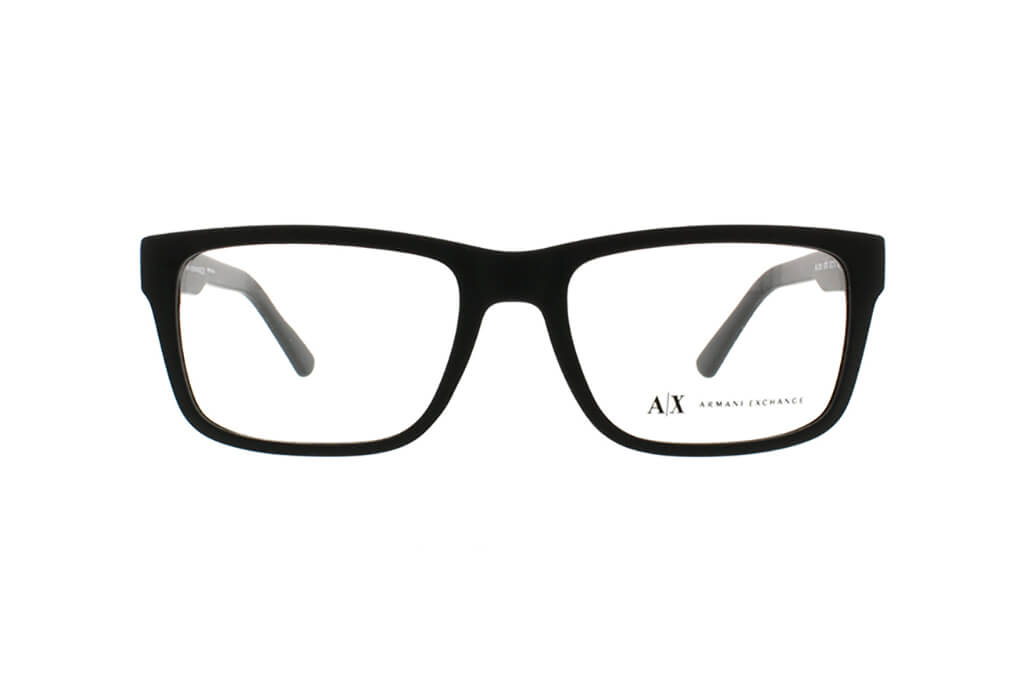 Marco de lente óptico Armani Exchange AX3016. Marco óptico más cristales incluidos. Lente para hombre. Lente para cara redonda, cuadrada, rectangular, ovalada, triangular, corazón. Lente con filtro de luz de azul.