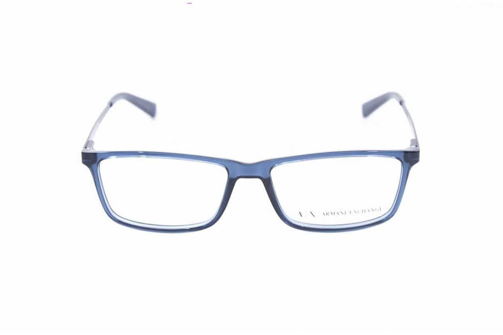 Marco de lente óptico Armani Exchange AX3027. Marco óptico más cristales incluidos. Lente para hombre. Lente para cara redonda, cuadrada, rectangular, ovalada, triangular, corazón. Lente con filtro de luz de azul.