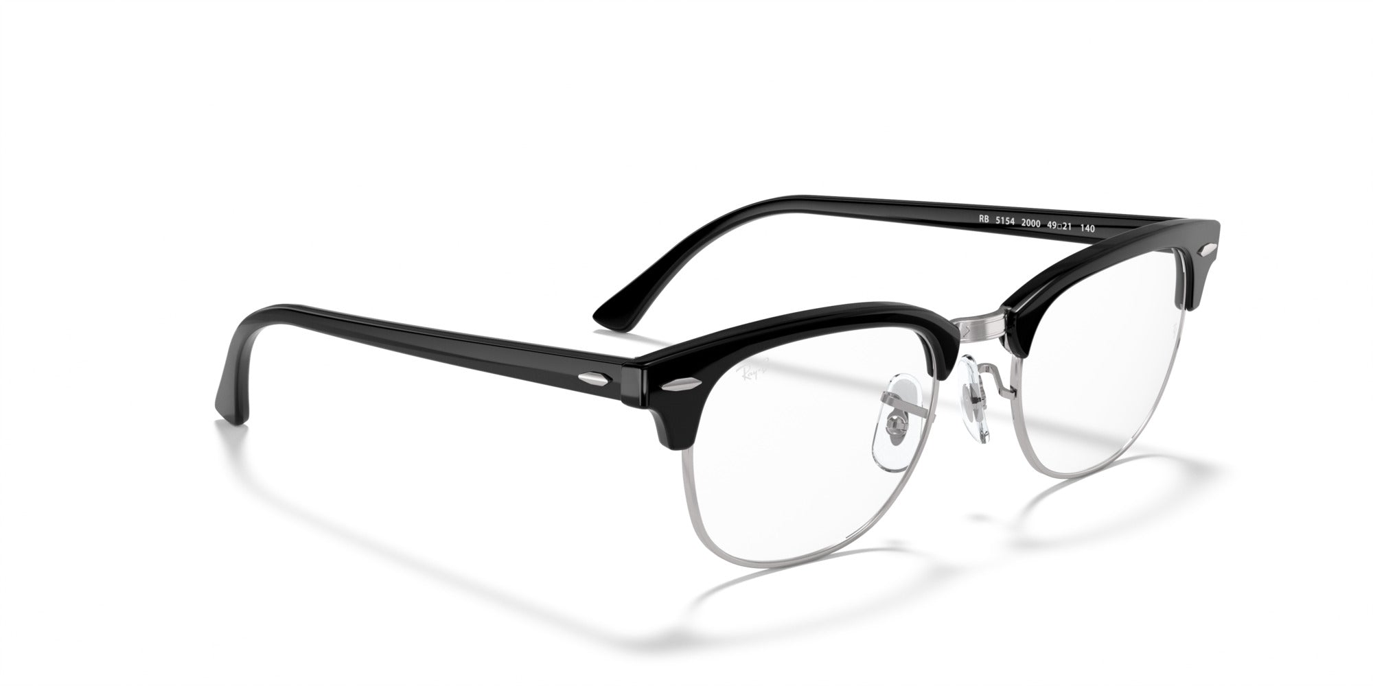 RAY-BAN Clubmaster RX5154 2000-S53 (Negro sobre Plateado)