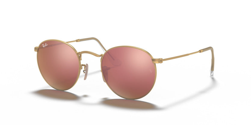 RAY-BAN ROUND FLASH LENSES RB3447 -S50 (Matte Gold)