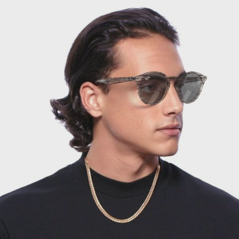 Ray-Ban Round Havana Gris a Rayas