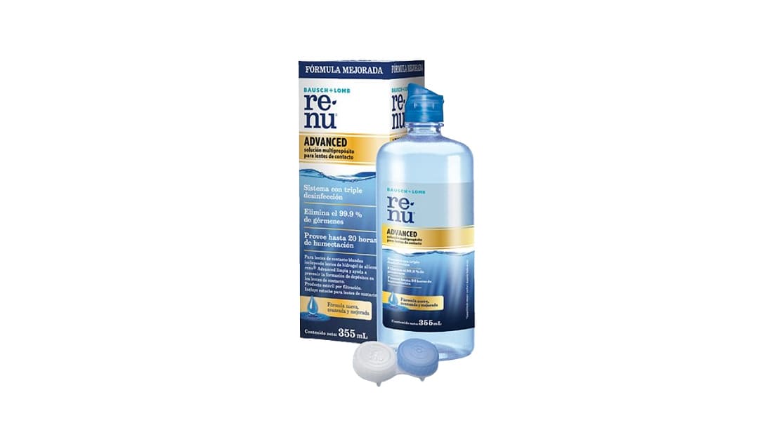renu advanced 355ml líquido multiproposito para limpieza de lentes de contacto