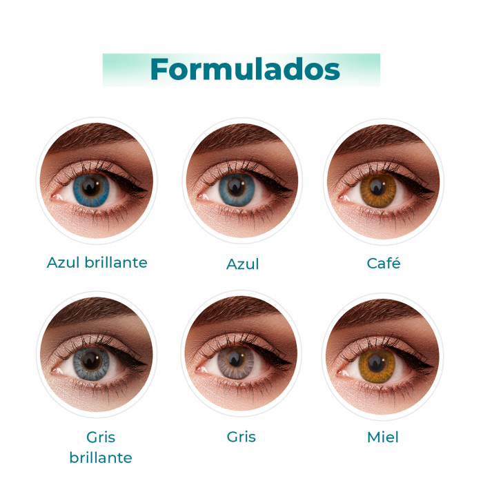 Lentes de contacto de color con aumento, cosméticos de colores, Air optix colors formulados con aumento para corregir miopía o hipermetroía. Óptica Online Optisalud.