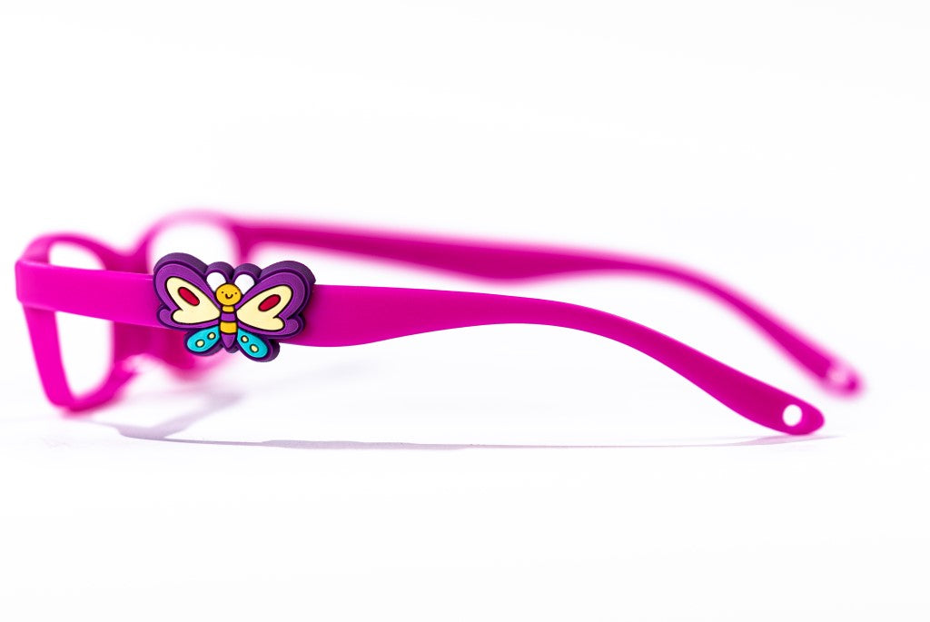 Accesorios para armazones de lentes ópticos infantiles miraflex, accesorios miraflex encanto twins butterfly para marcos de anteojos ópticos flexibles infantiles para niños.