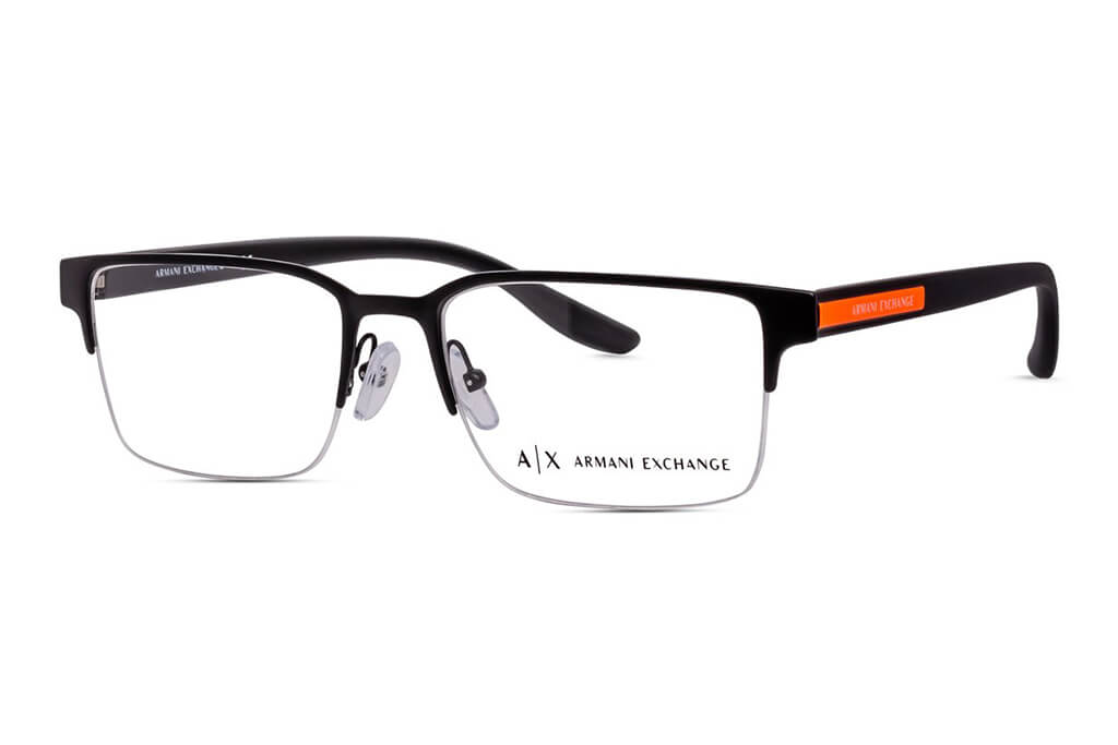 Marco de lente óptico Armani Exchange AX1046. Marco óptico más cristales incluidos. Lente para hombre. Lente para cara redonda, cuadrada, rectangular, ovalada, triangular, corazón. Lente con filtro de luz de azul.