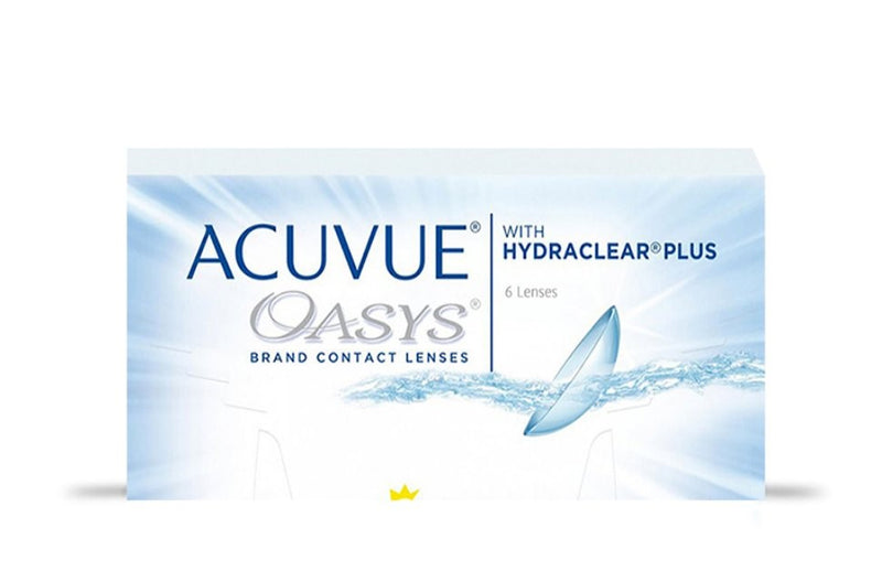 Lentes de Contacto esférico Acuvue oasys esféricos con Hydraclear Plus y filtro 100% UV para miopía e hipermetropía. Óptica Online Optisalud.
