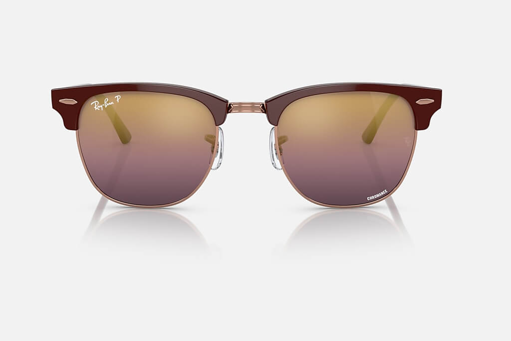 RAY-BAN CLUBMASTER CHROMANCE RB3016 -S55 (Polished Bordeaux On Rose Gold)