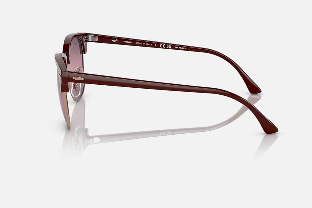 RAY-BAN CLUBMASTER CHROMANCE RB3016 -S55 (Polished Bordeaux On Rose Gold)