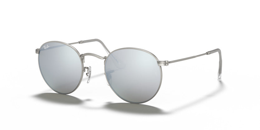 RAY-BAN ROUND FLASH LENSES RB3447 -S50 (Matte Silver)