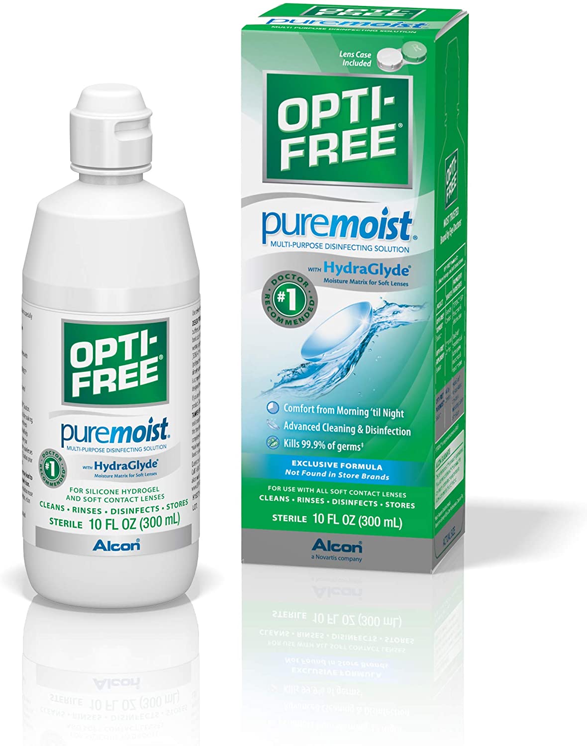 Optifree Puremoist Hydraglyde líquido solución multipropósito para limpieza y desinfección de lentes de contacto blandas de hidrogel de silicona