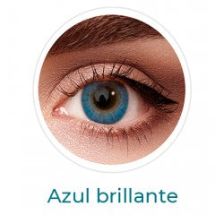 Lentes de contacto cosméticos de colores azules brillante, lentillas de colores Freshlook Colorblends neutros. Óptica Online Optisalud.