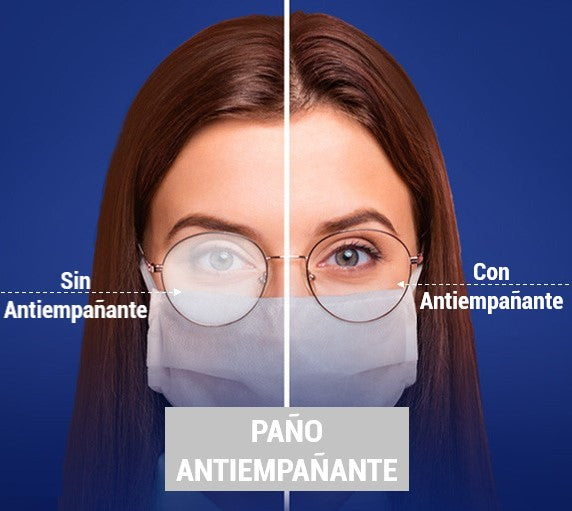 Paño Antiempañante para evitar el empañamiento de cristales ópticos. Utiliza el paño anti-empañante para eliminar el vaho de tus lentes ópticos.