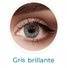 Lentes de contacto de color gris brillante con aumento, cosméticos de colores, Air optix colors formulados con aumento para corregir miopía o hipermetroía. Óptica Online Optisalud.