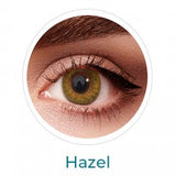 Lentes de contacto cosméticos de colores hazel, lentillas de colores Freshlook Colorblends neutros. Óptica Online Optisalud.