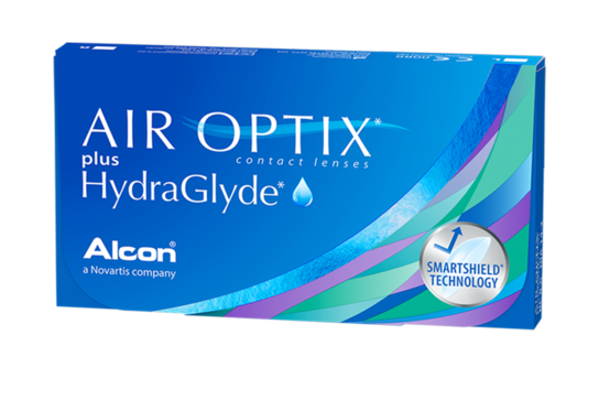 Lente de contacto óptico para miopía o hipermetropía. Air Optix Plus Hydraglyde. Compra Online lentes de contacto óptica optisalud.