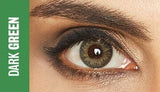 Lunare dark green lentes de contacto color verdes cosméticos sin aumento de colores sin receta, lentillas de colores Lunare colors neutros. Óptica Online Optisalud.