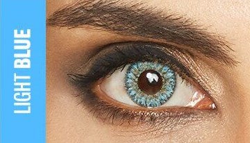 Lunare light blue lentes de contacto color azul brillante cosméticos sin aumento de colores sin receta, lentillas de colores Lunare colors neutros. Óptica Online Optisalud.