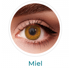 Lentes de contacto de color miel con aumento, cosméticos de colores, Air optix colors formulados con aumento para corregir miopía o hipermetroía. Óptica Online Optisalud.