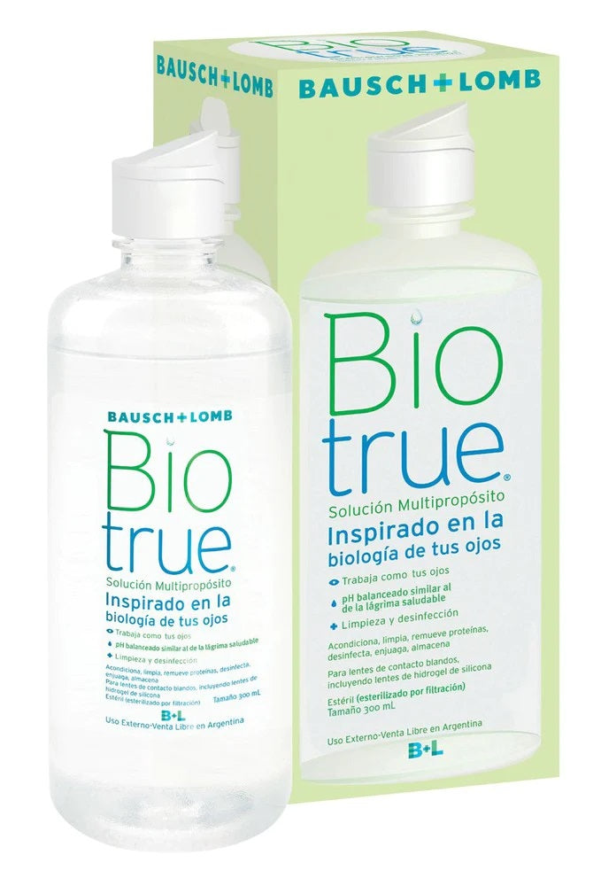 Biotrue líquido solución multipropósito para limpieza y desinfección de lentes de contacto blandas de hidrogel de silicona