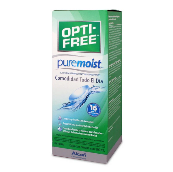 Optifree Puremoist Hydraglyde líquido solución multipropósito para limpieza y desinfección de lentes de contacto blandas de hidrogel de silicona