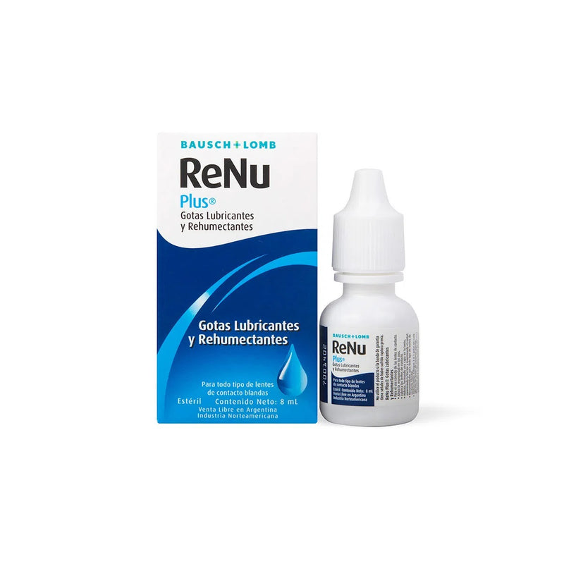 Gotas Hidrantantes para lentes de contacto Renu Plus marca Renu del laboratorio Bausch & Lomb